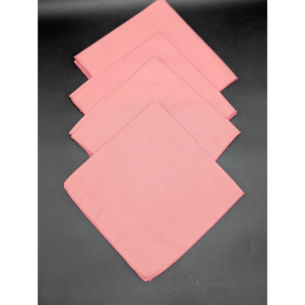 Set of 4 Vintage NOS JCPenny Dusty Rose Pink Cloth Linen Napkins 16"x16" NEW